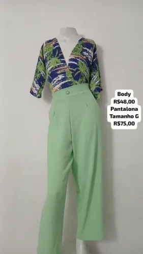 Body e Calça Verde - Tamanho G