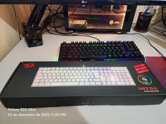 Teclado Mecânico Redragon Mitra Lunar V2 - Novo, Lacrado