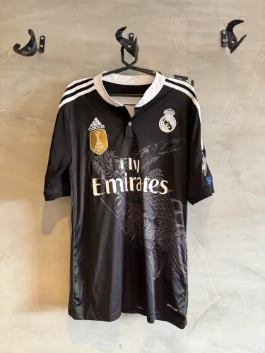 Camisa Real Madrid Third 2014/15 - G - Retrô - Terceira- Preta - Sergio Ramos 4 - Adidas