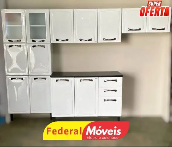 Armário para Cozinha em Aço - Completo e Novo!