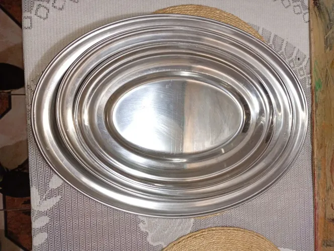 Conjunto bandeijas aço inox inoxidável Fracalanza 3 unidades