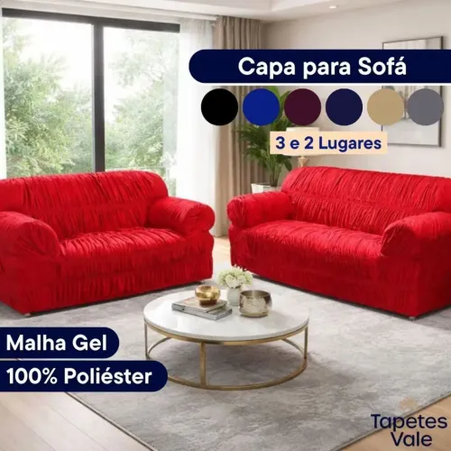 Capa de sofá 2 e 3 lugares 21 elástico durável poliéster