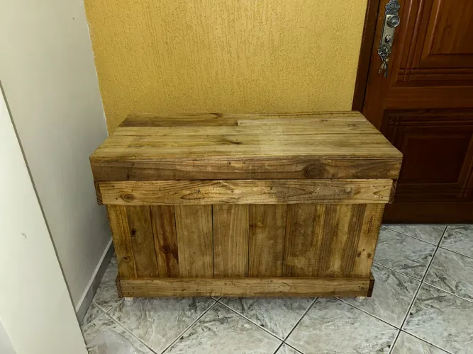 Baú de Madeira NOVO Com Rodas