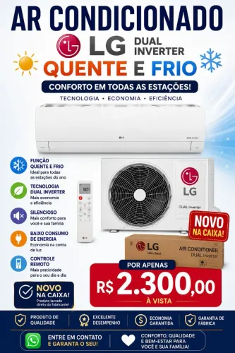 AR CONDICIONADO 12000 BTUs - FUNÇÕES QUENTE/FRIO