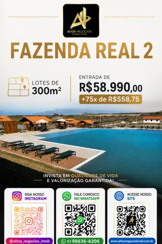 Fazenda Real 2 - Seu Lote Próprio a Partir de R$58 Mil