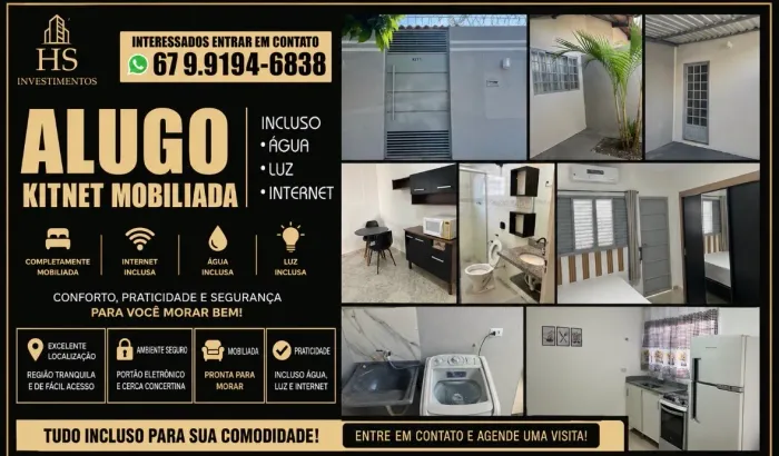 LOCAÇÃO DE KITNET MOBILIADO Jardim Noroeste 