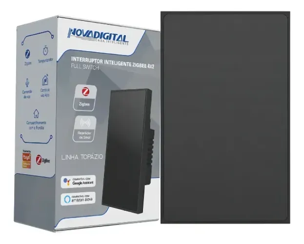 Interruptor Inteligente Zigbee Novadigital 1 Tecla Botão Touch Topázio Tuya Smart Life Ale