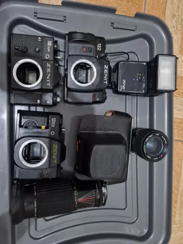 Lote câmeras e equipamentos fotográficos