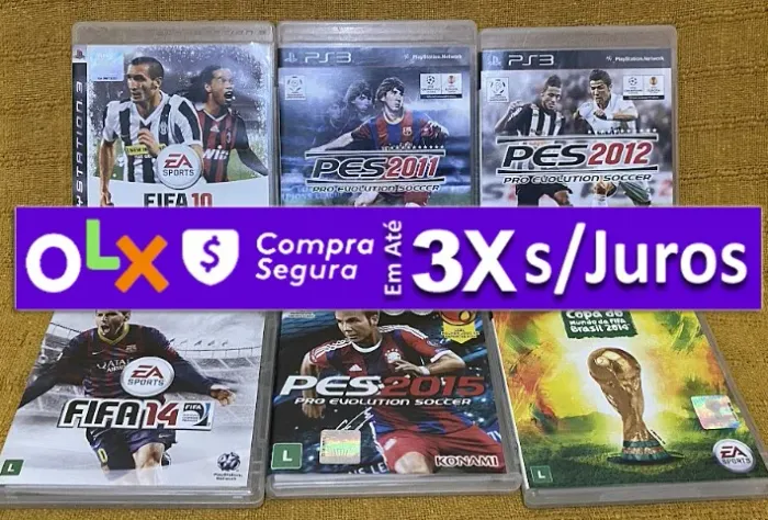 Jogos de Videogame p/ PlayStation 3 Futebol, 6 Jogos Originais Sony, Novíssimos, Garantia