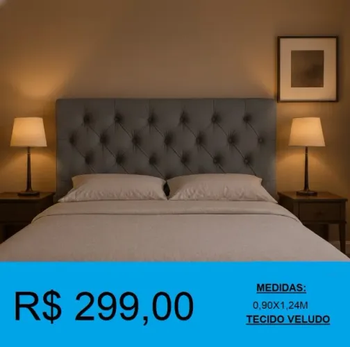 cabeceira cama solteiro estofada veludo - entrega grátis!