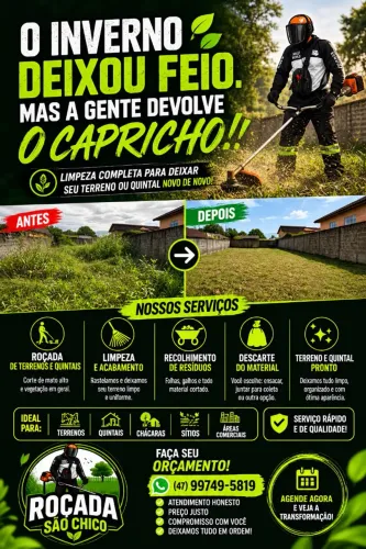 REPARAÇÃO DE PÓS INVERNO NO SEU QUINTAL E TERRENO