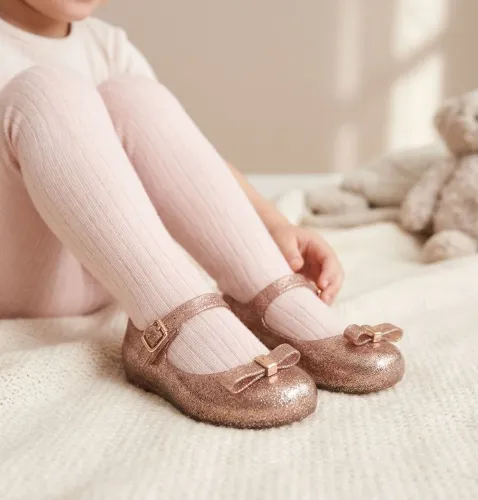 Sapatilha infantil menina rosa glitter 