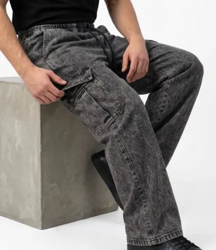 Calça Cargo Jeans Claro 
