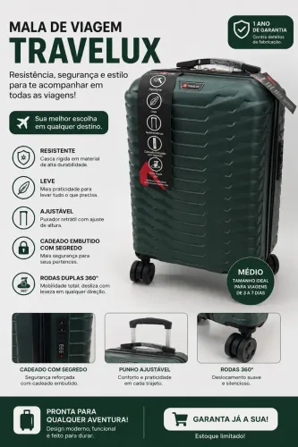 Mala 10kg, cor: verde. Nova nunca usada
