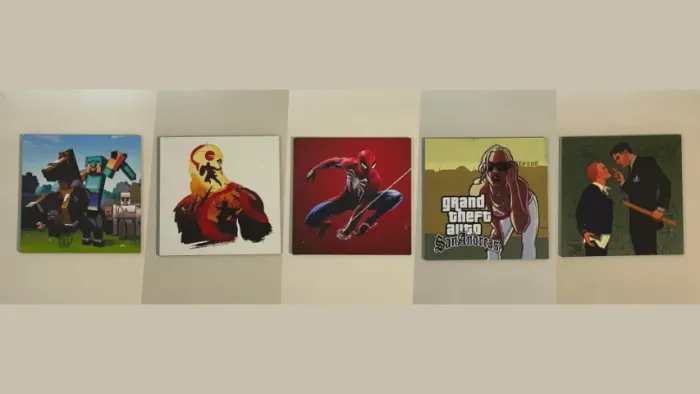 5 Quadros MDF Temáticos - Jogos/Games