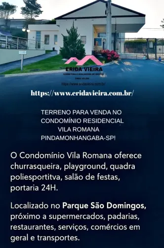 Terreno para venda no Condomínio Residencial Vila Romana em Pindamonhangaba-SP.