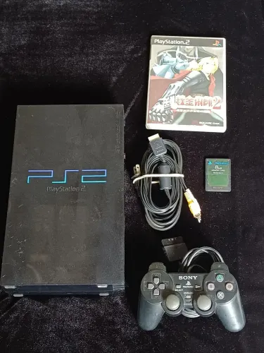 Sony Playstation 2 Fat (EL) Midnight Black(translucido) Completo, Tudo Original!