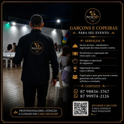 Garçom e copeira para sua festa