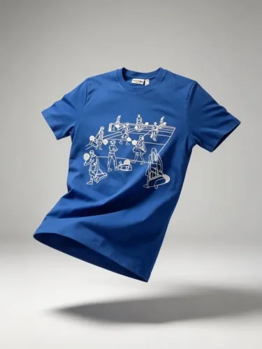 camiseta lacoste azul m