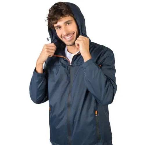 Casaco Tech 22 Jaqueta Capuz Removível Azul Marinho Masculino Tamanho P