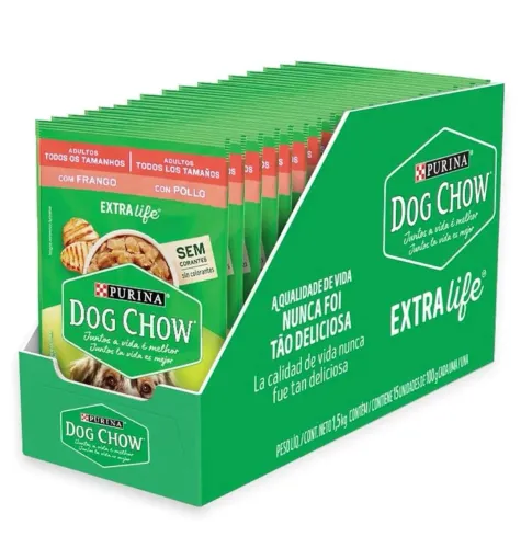 Sachê cachorro sabor frango cx com 15