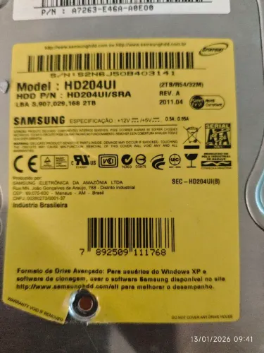 Placa Lógica HD Samsung 2TB
