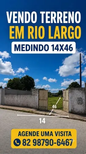 VENDO TERRENO PRÓXIMO AO AEROPORTO- RIO LARGO 14X46