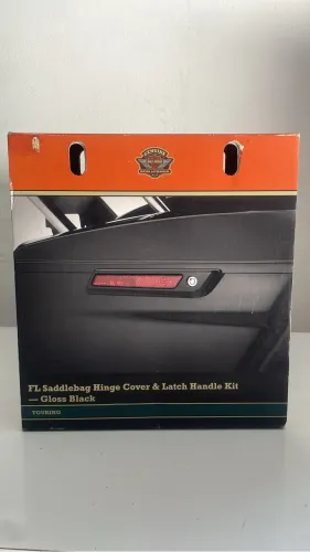Harley-davidson Gloss Black Saddlebag Latch And Hinge Kit
