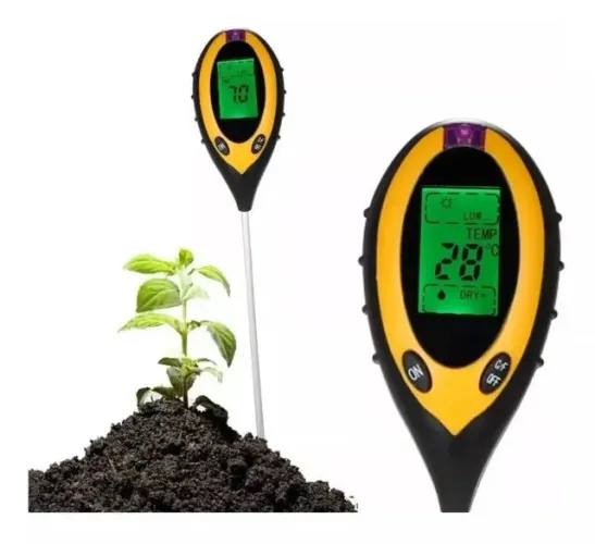 Medidor de Solo 4 em 1 - pH, Umidade, Luz e Temperatura