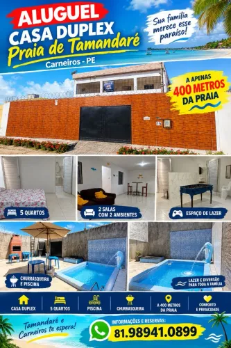 MARAVILHOSA CASA DE PRAIA EM TAMANDARÉ/CARNEIROS-PE