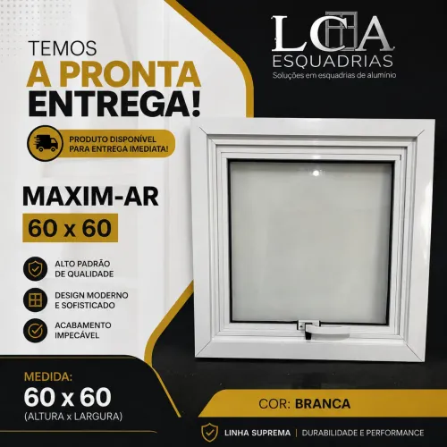 Maxim-ar 60x60 branco linha suprema / janela banheiro