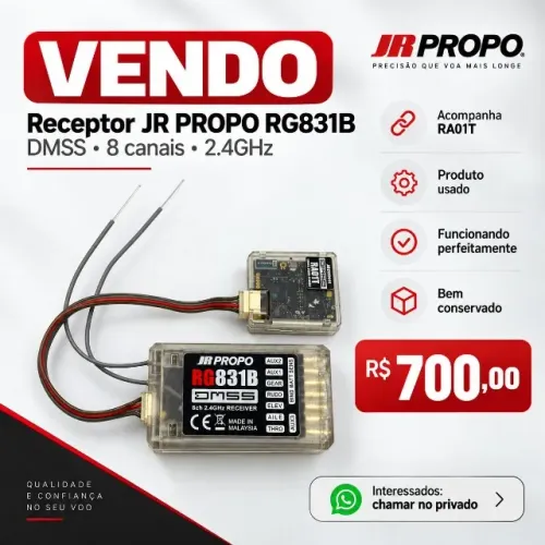 Receptor JR PROPO RG831B + Satélite RA01T - Aeromodelismo