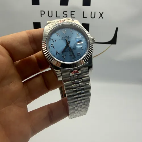 Relógio Masculino Rolex Datejust 41mm Prem AAA+ Base ETA Azul Árabe