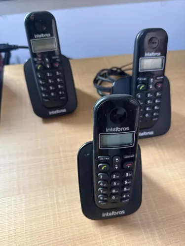 Kit Telefone sem Fio com 3 Ramais Preto Intelbras