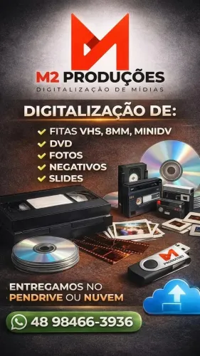 Digitalização de Fitas Vhs, Vhs-C, 8mm, Hi8, Minidv, Negativos e Slides.