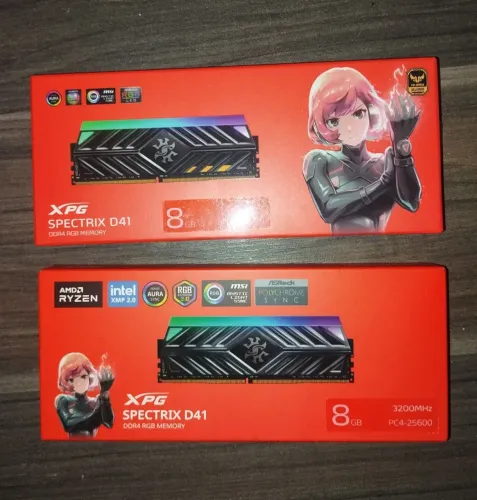 Memória XPG Spectrix D41 RGB DDR4 8GB 3200MHz.