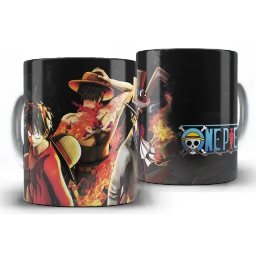 Caneca Anime - One Piece W10 - Luffy - Preto