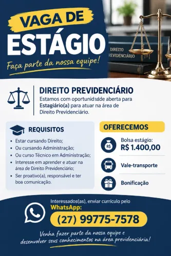 Estagio de direito/administração, meio período