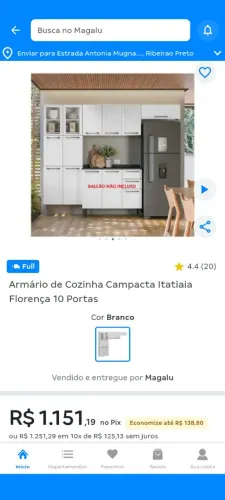 Vendo armário Itatiaia, na caixa Florença 10 portas Branco