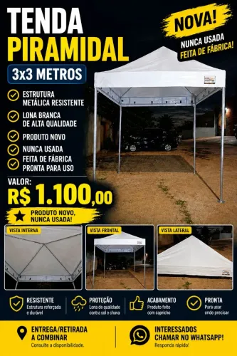 TENDA PIRAMIDAL 3x3 À VENDA! 