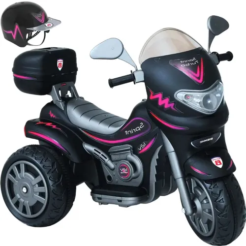 Moto Eletrica Biemme Sprint Turbo 12V Capacete Preta Girl.