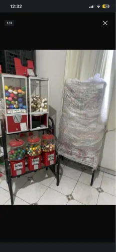 Kit completo 5 máquinas de bolinhas pula pula + produtos