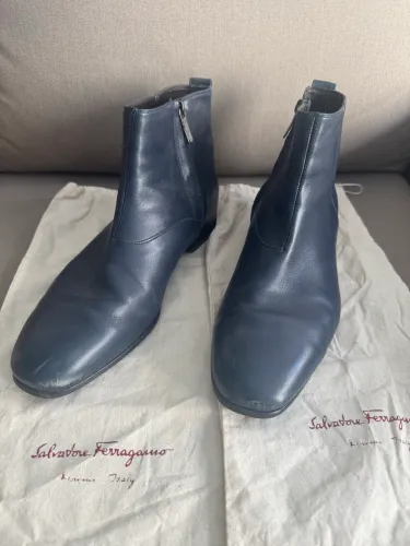 Bota masculina azul Salvatore Ferragamo 100% original
