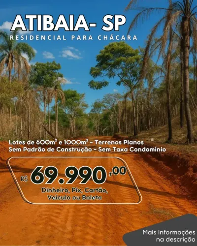 Terreno em residencial fechado na região de Atibaia