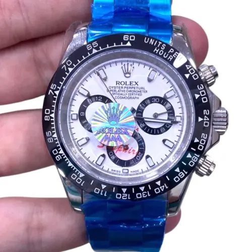 Rolex Daytona Panda Cerâmica Prata E Branco Automático Premium