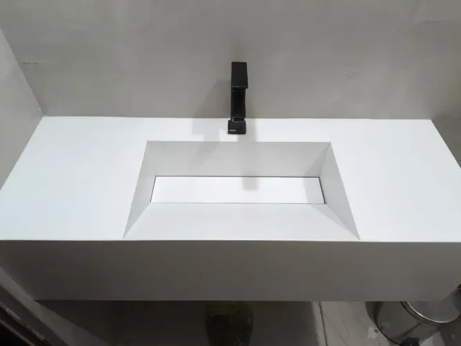 Pia em porcelanato para banheiro