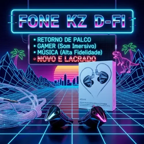 Fone de ouvido kz D-fi Iem de metal retorno gamer novo lacrado