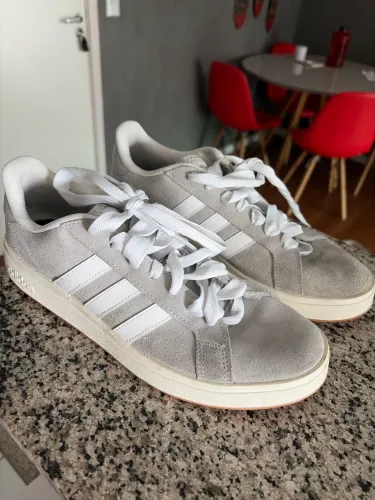 Adidas Grand Court Base Cinza (Camurça) - Tam. 42 - Conservado