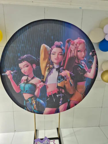 Painel redondo decor Guerreiras do K-pop