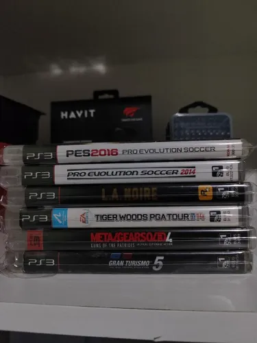 Lote 6 Jogos Originais PS3 - PES, GTA, Metal Gear, Gran Turismo e Mais